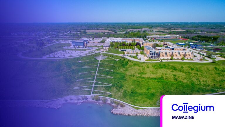 Extending the Ecosystem — Collegium magazine tile, Concordia University Wisconsin campus tinted in Pathify purple