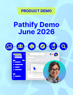 Screenshot depicting Pathify Dashboard with text highlighting Pathify's June Demo