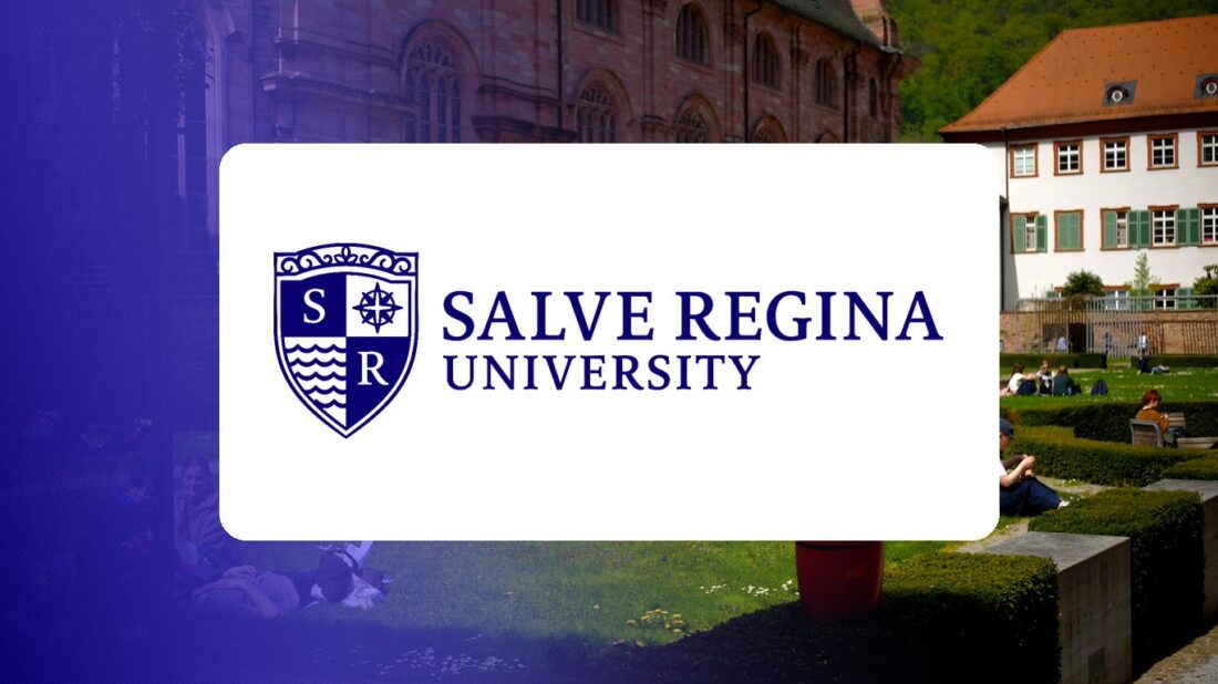 Salve Regina University logo over a campus photo tinted in Pathify purple — customer story tile