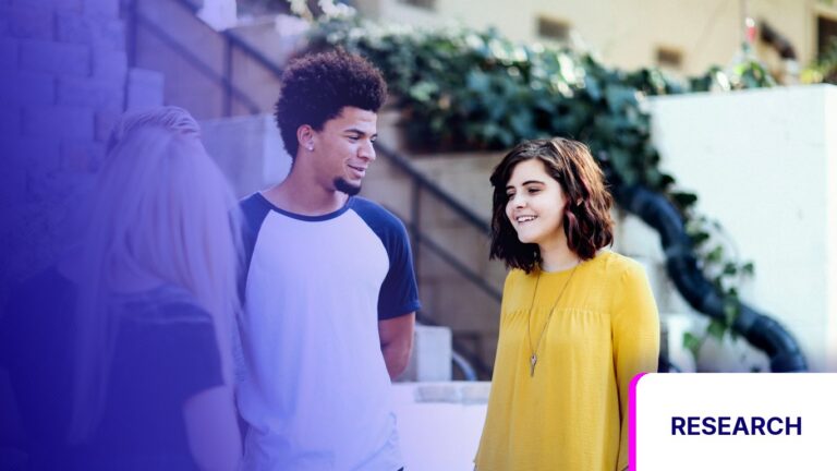 New Survey Finds Fragmented Digital Systems Are Eroding Student Success, Belonging and Satisfac — Research news tile, campus photo tinted in Pathify purple