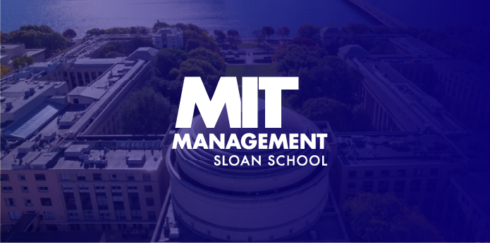 MIT Sloan university photo with blue gradient and logo over image